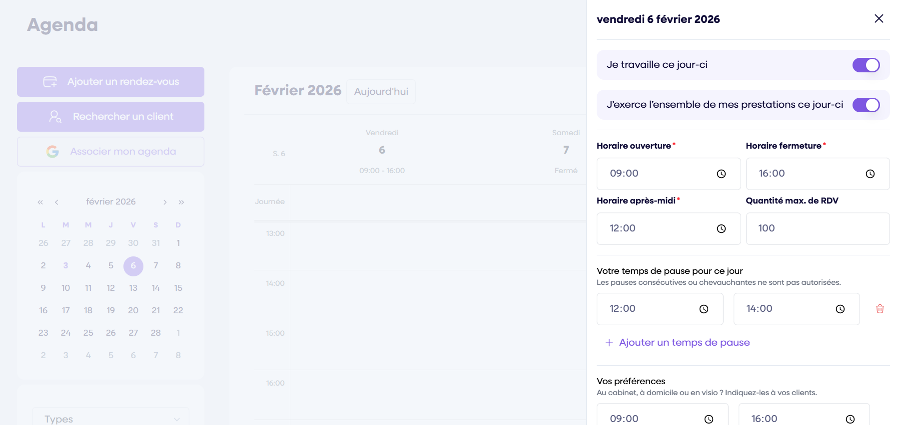 Modification detaillee de la journee ponctuelle