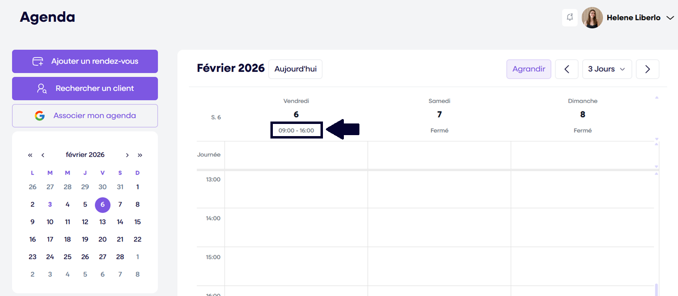 Modifier une journee ponctuelle