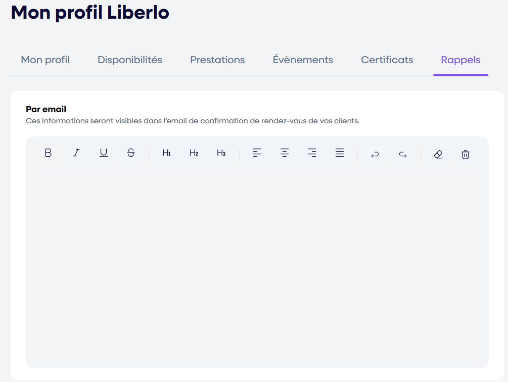 Personnaliser email de rdv